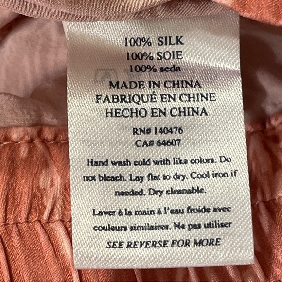 FAHERTY NWOT Sandwashed Silk Pajama Pants in Rose Tropic Trees - Picture 9 of 10